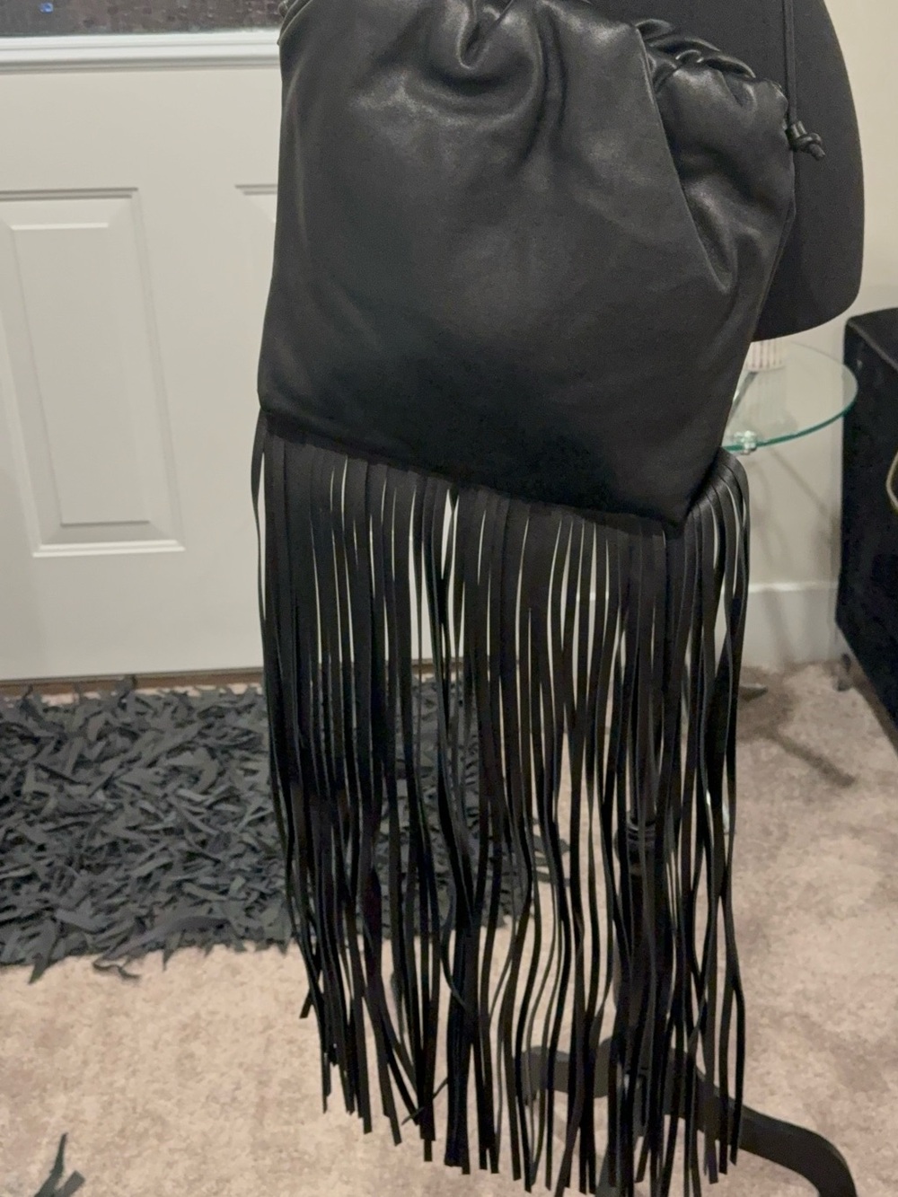 Bottega Veneta Black Fringe Crossbody Bag - Women